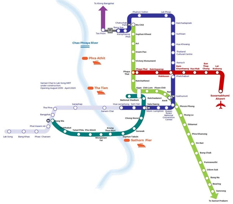 Skytrain-Streckenplan