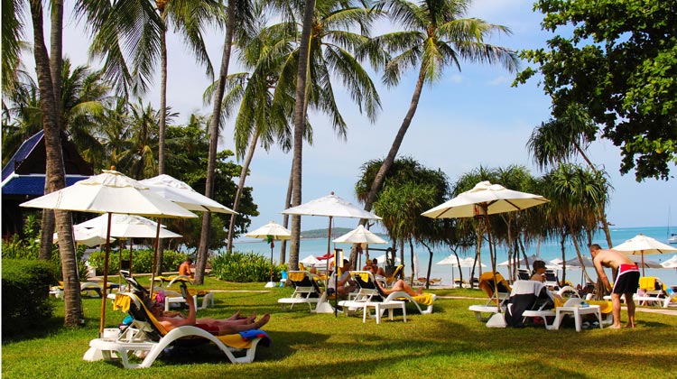 Privater Strand eines Resorts auf Koh Samui