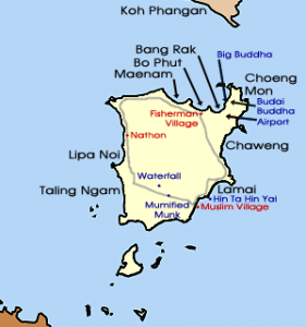 Karte von Koh Samui