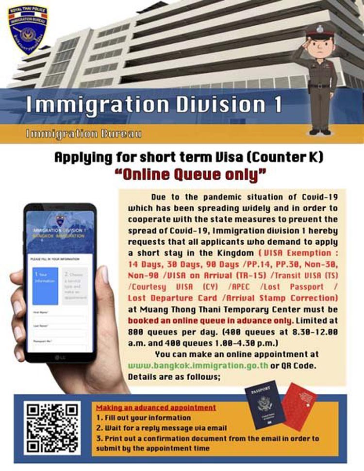 Temporäres Immigration-Büro Muang-Thong-Thani