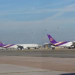 Thai Airways Flugzeuge am Suvarnabhumi Airport in Bangkok