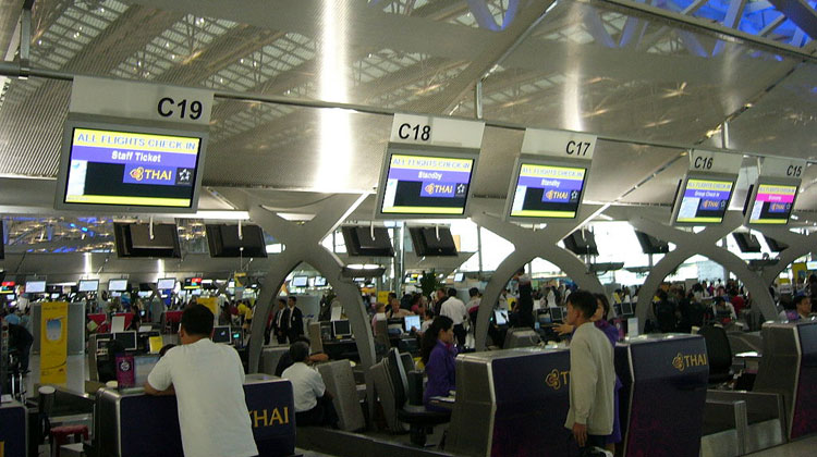 Thai Airways Check-in counter am Suvarnabhumi Airport in Bangkok