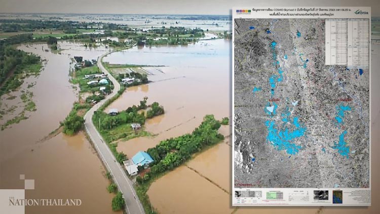 Überschwemmungen in Thailand aus dem Weltall sichtbar