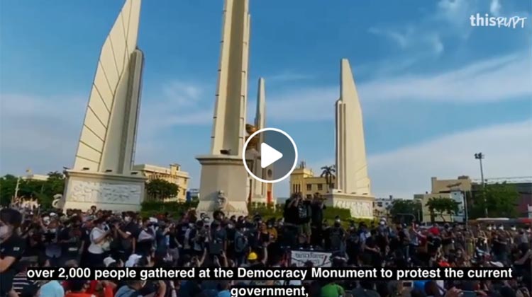 Proteste in Bangkok am DEmocracy Monument | Screenshot