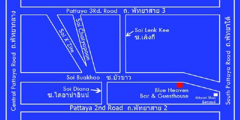 Lageplan Blue Heaven Guesthouse in Pattaya