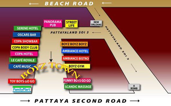 Übersichtskarte Pattayaland Soi 3