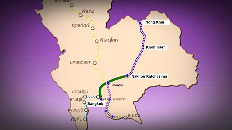 Geplante Hochgeschwindigkeits-Eisenbahnstrecken in Thailand