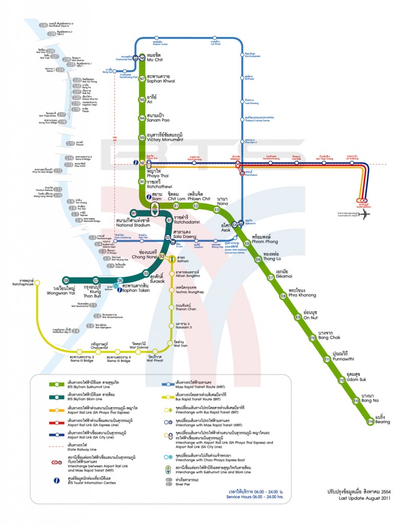 Übersichtskarte BTS - Metro - Airport Rail Link