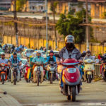 Motorradfahrer in Thailand