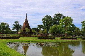 Der historische Palast in Sukhothai