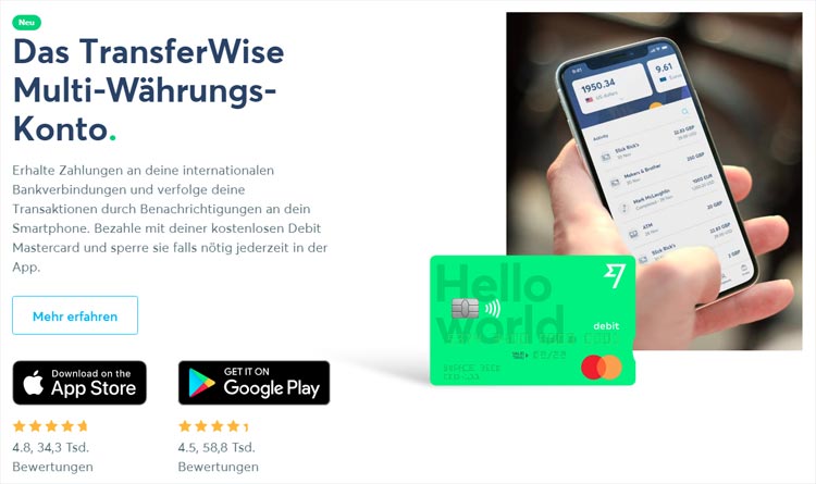 Das TransferWise Multi-Währungs Konto